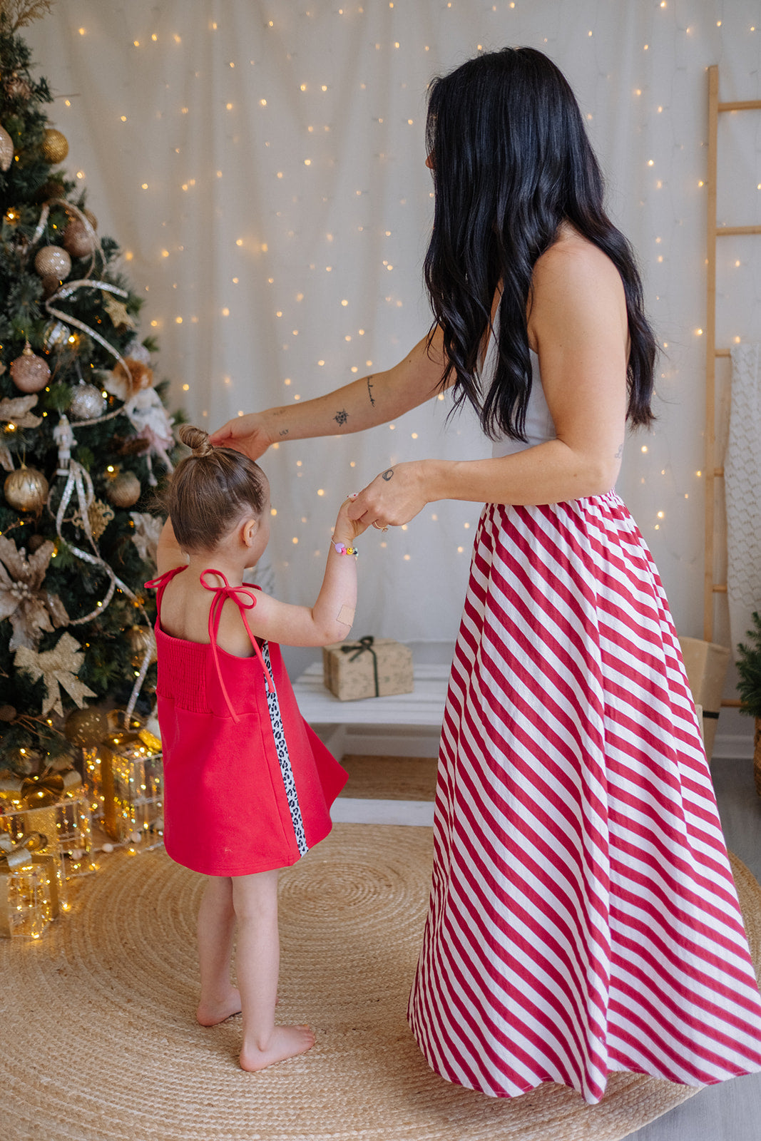 Womens Red Striped Maxi Skirt - COMING SOON