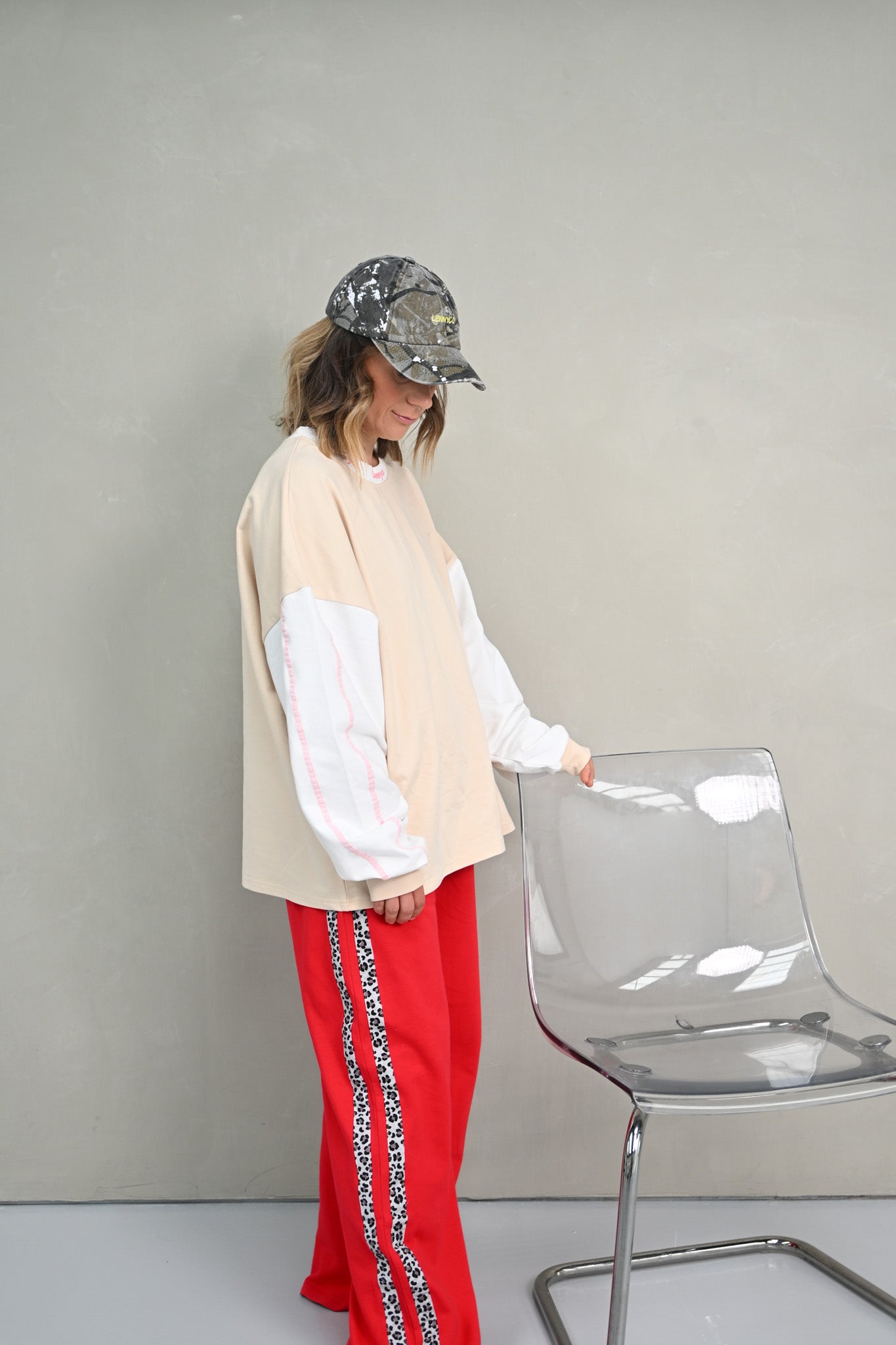 Red Leopard Racer Tracksuit Pant
