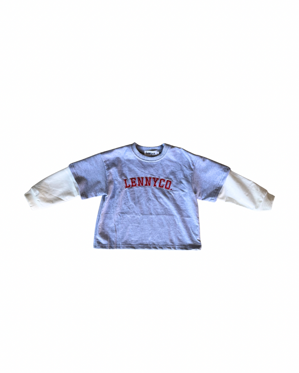 Kids Layered Long Sleeve Tee - Grey Marl