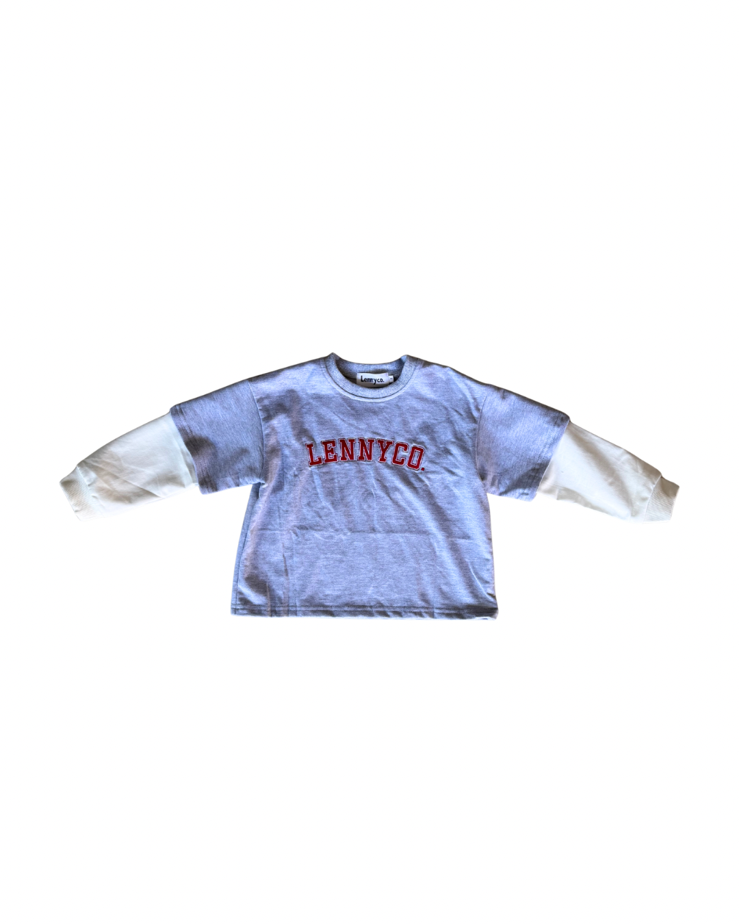 Kids Layered Long Sleeve Tee - Grey Marl