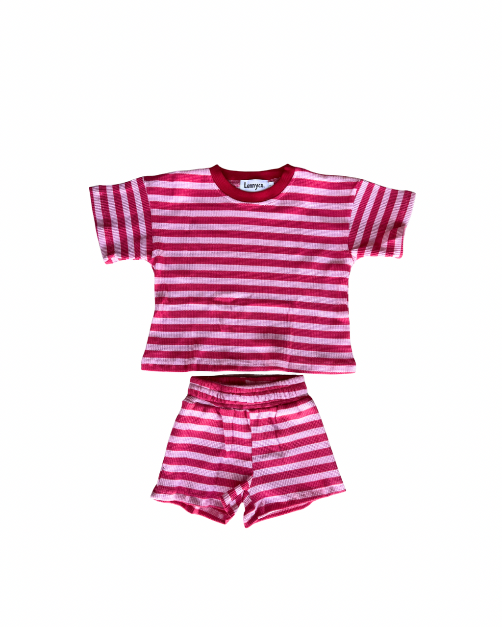 Striped Waffle Set - Pink/Red