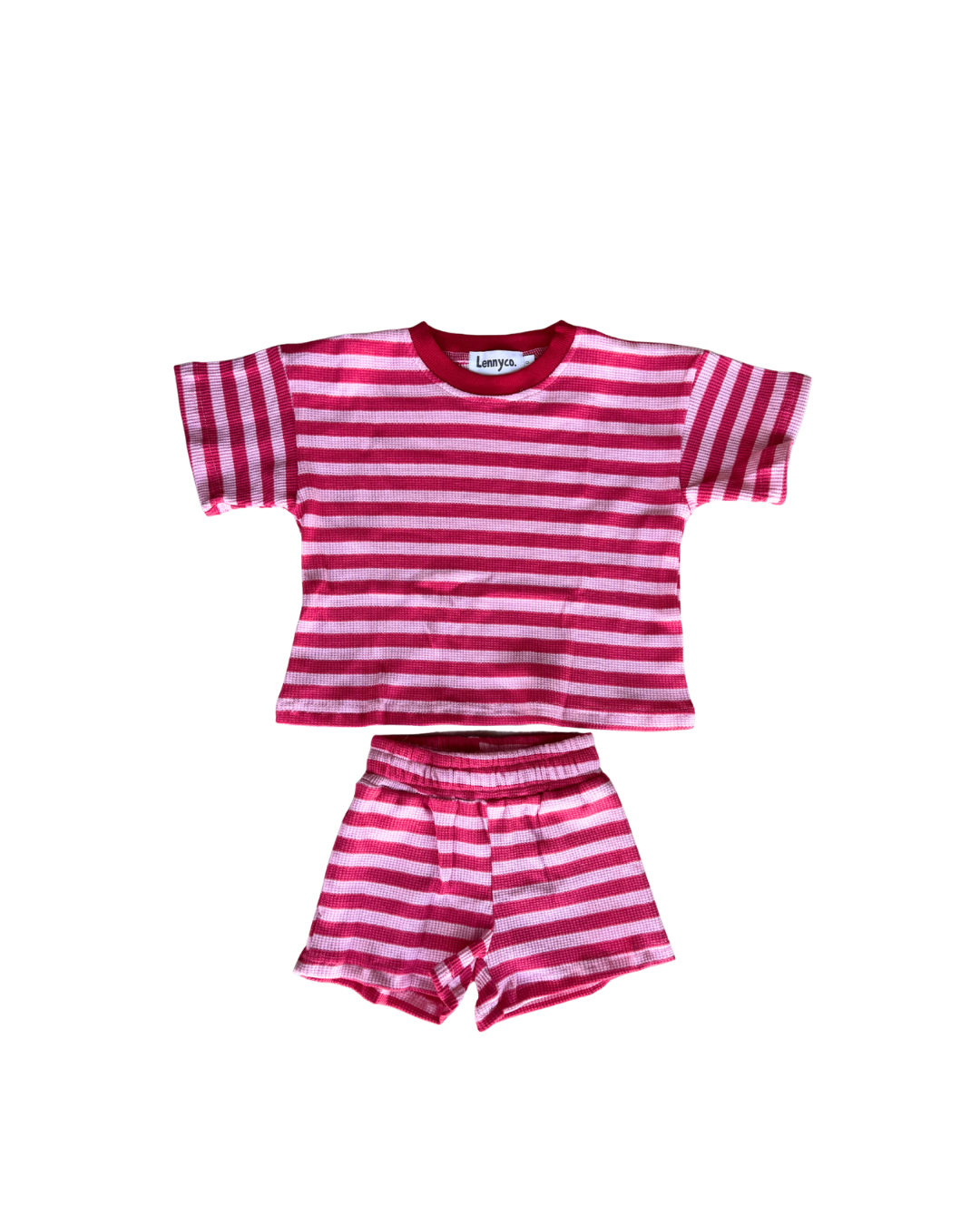 Striped Waffle Set - Pink/Red