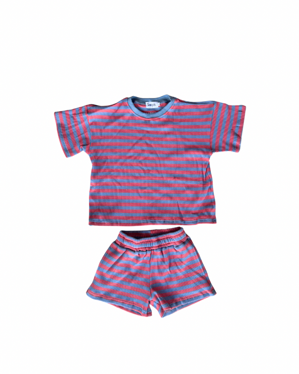 Striped Waffle Set - Blue/Red