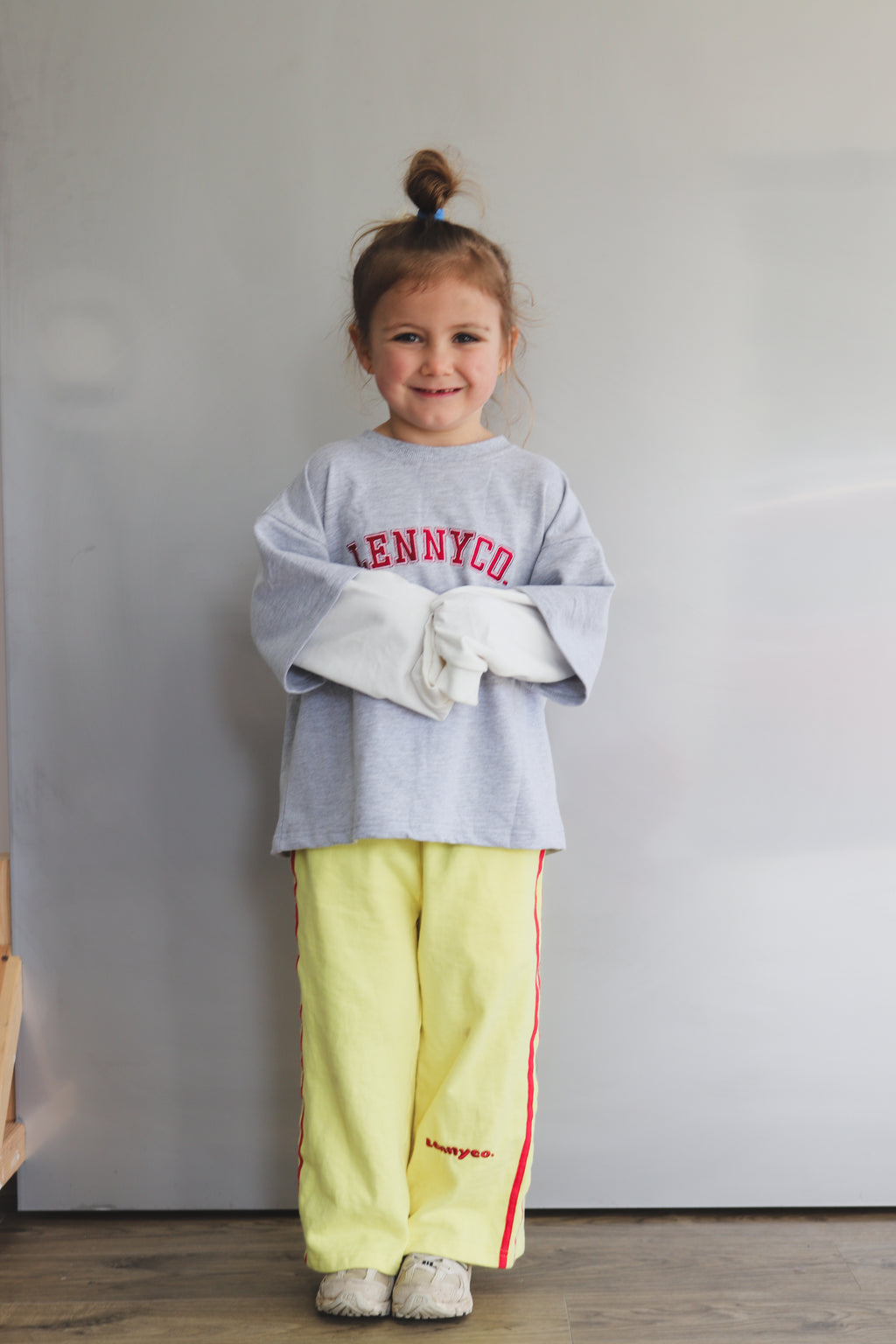 Kids Layered Long Sleeve Tee - Grey Marl