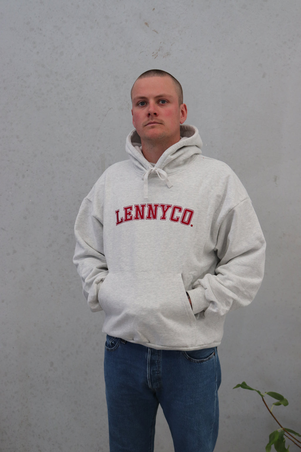Adult College Hoodie Grey Marl