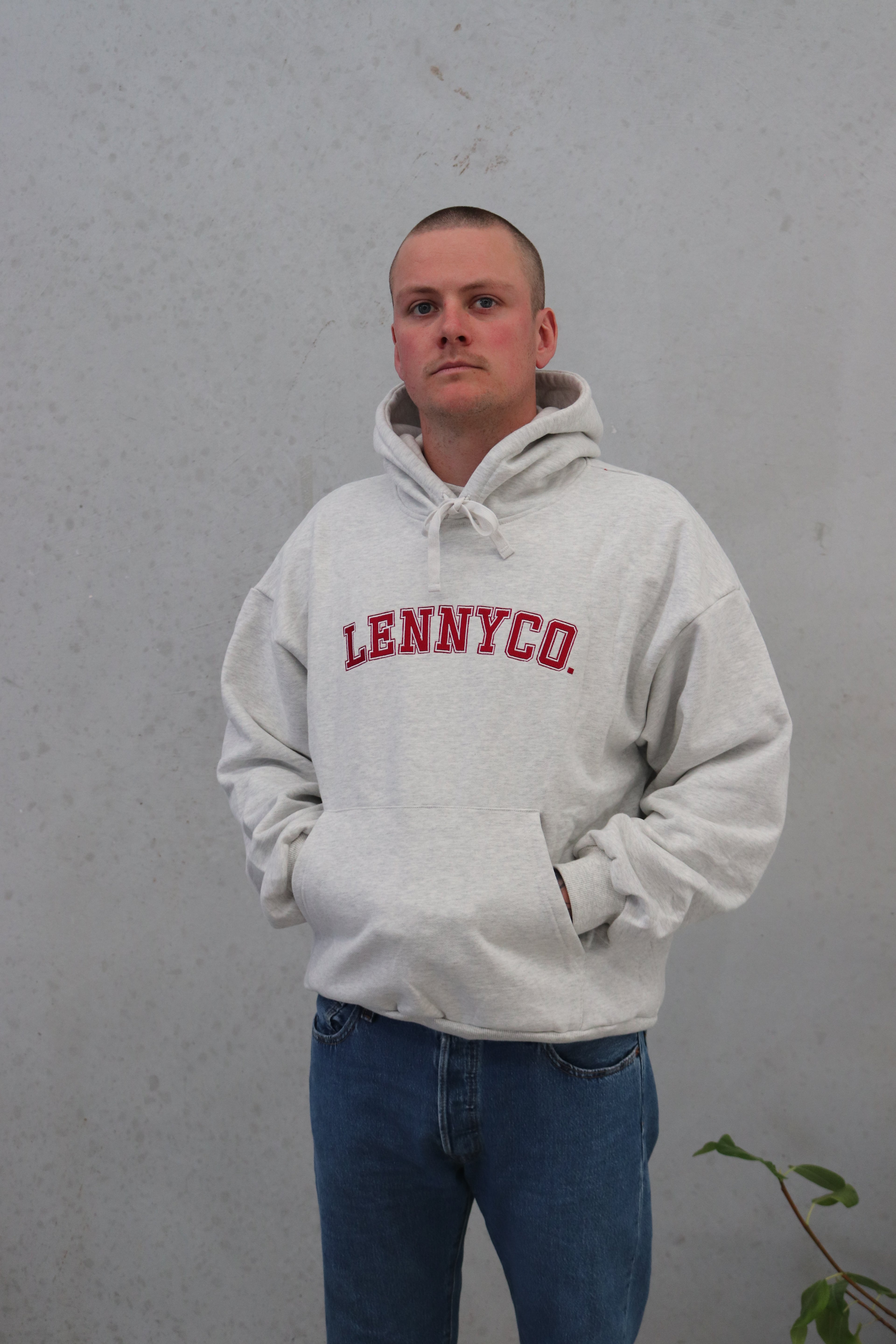 Adult College Hoodie Grey Marl