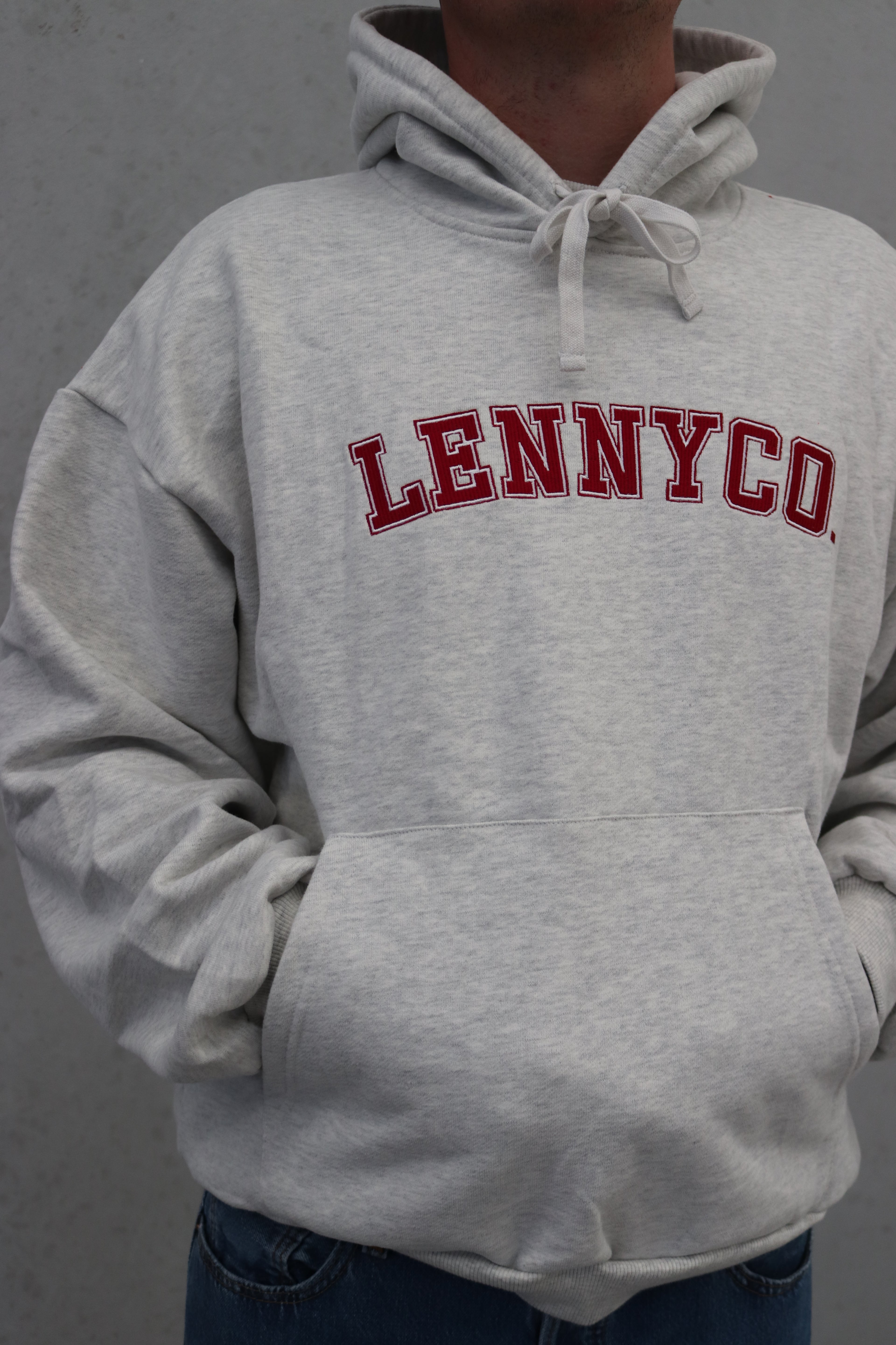 Adult College Hoodie Grey Marl