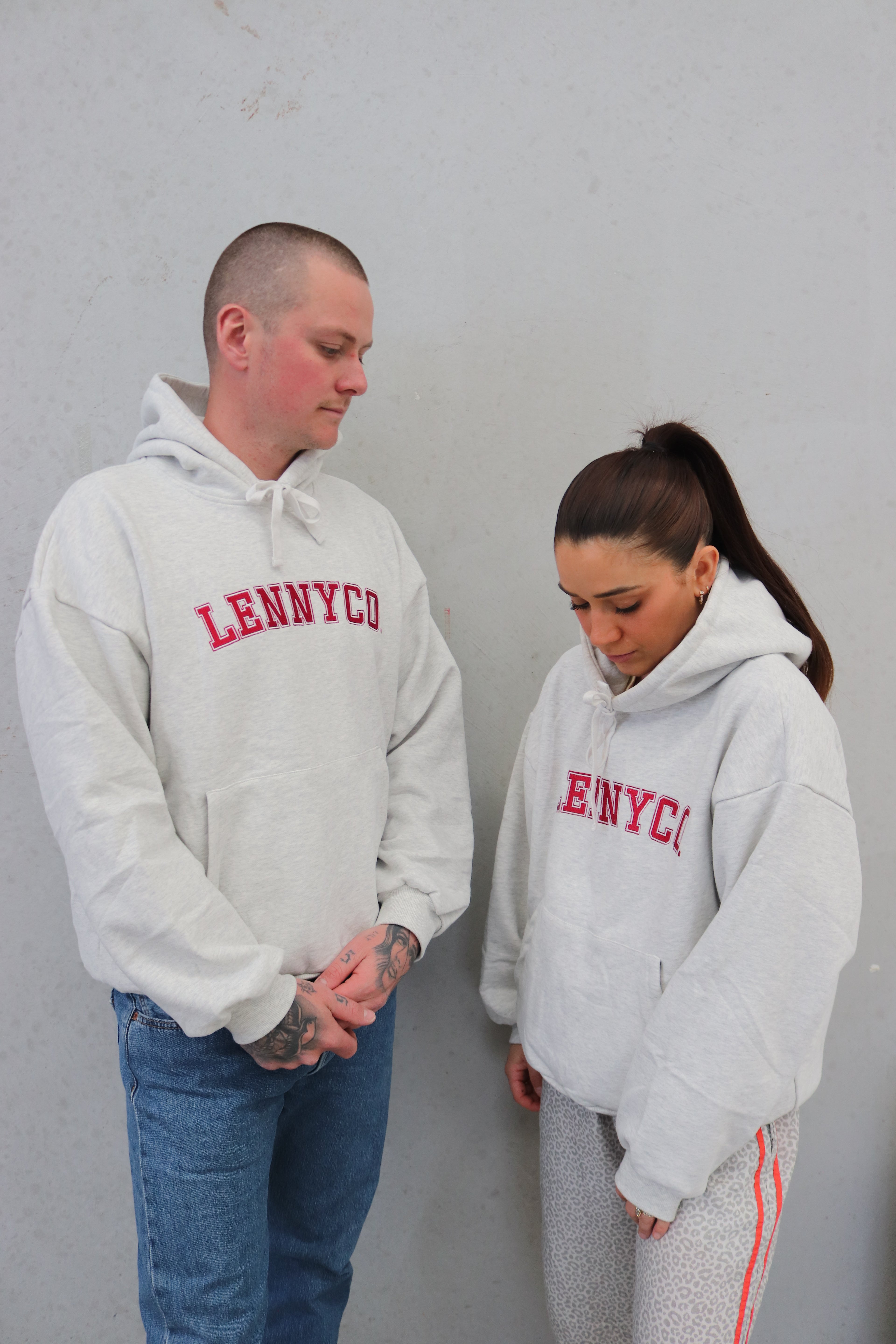Adult College Hoodie Grey Marl