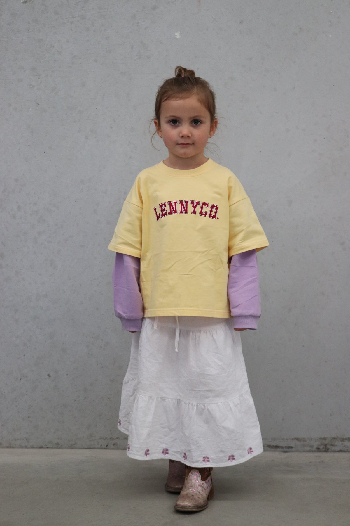 Kids Yellow/Purple Layered Long Sleeve