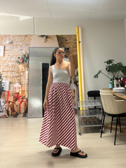 Red Striped Maxi Skirt - JUST RESTOCKED