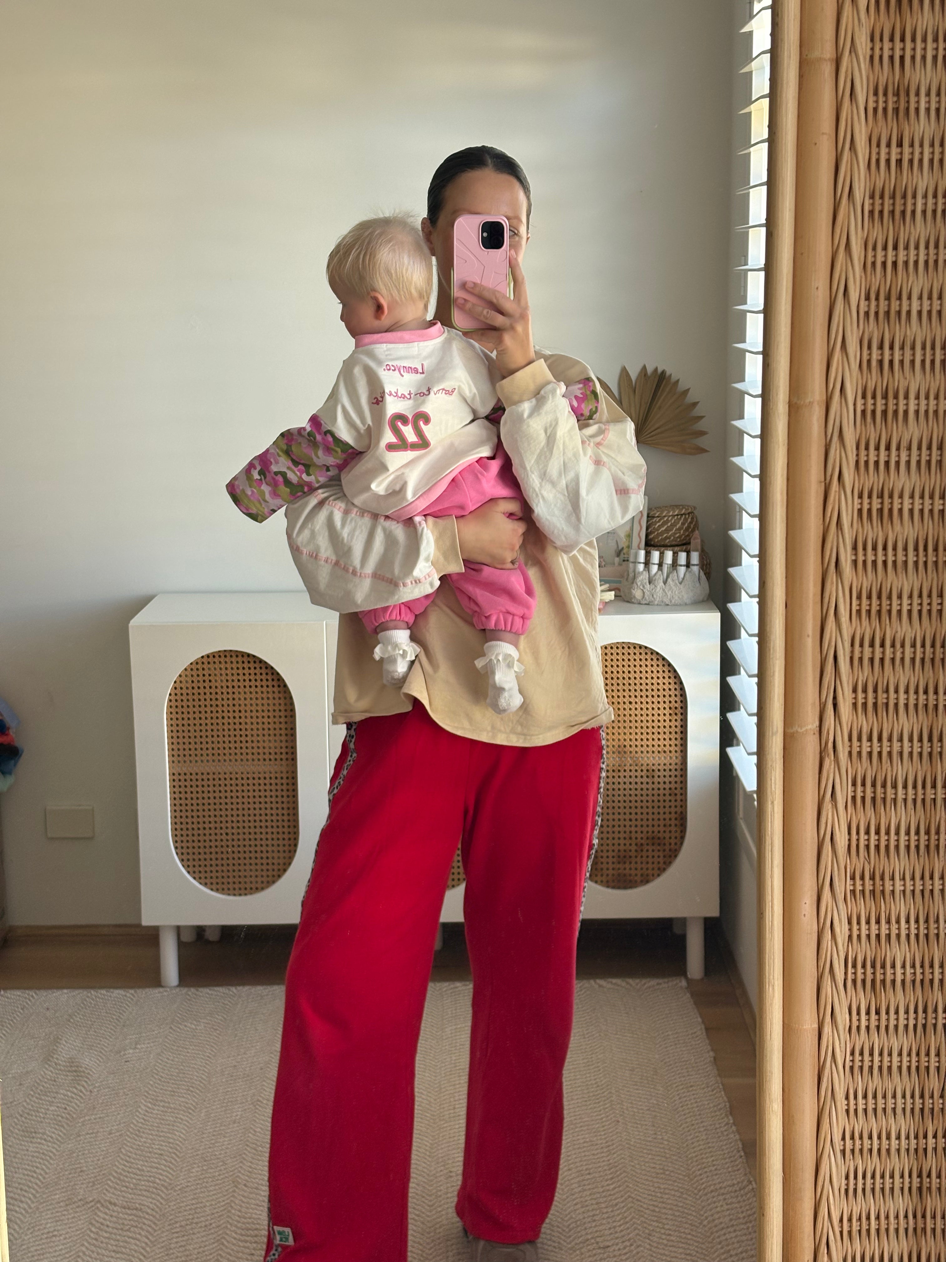 Red Leopard Racer Tracksuit Pant