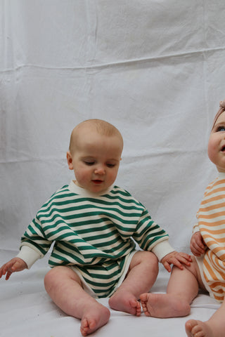 Long-sleeve Striped Romper