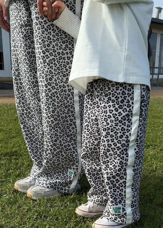 leopard pants for mum and mini - matching leopard pants worn by mum and daughter