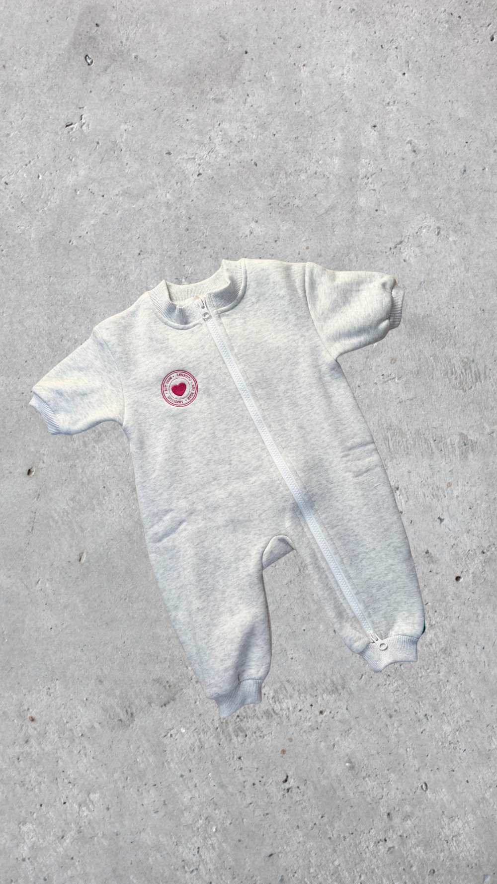 Fleece Romper Grey Marl