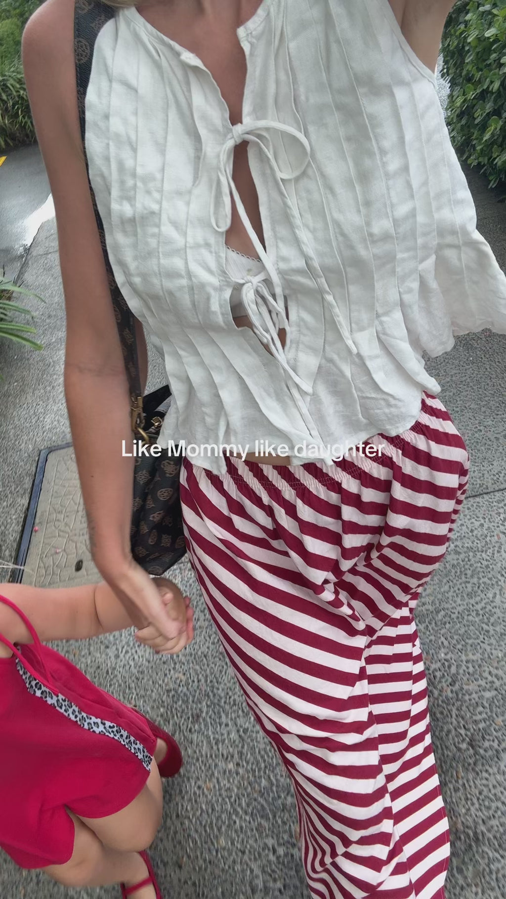 Women's Red Striped Maxi Skirt