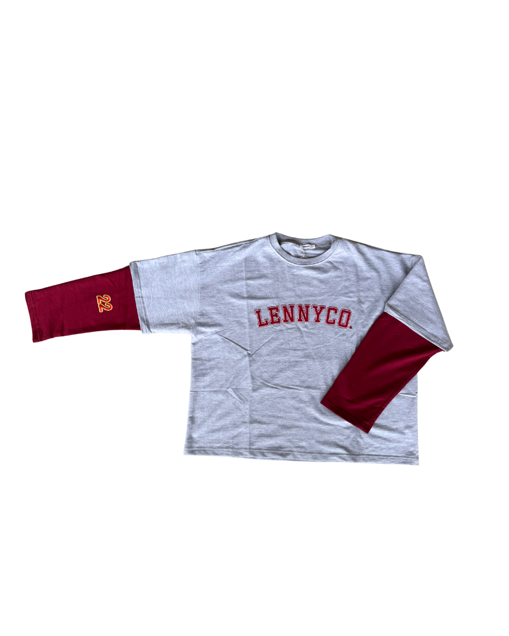 Adults Grey/Maroon Layered Long Sleeve